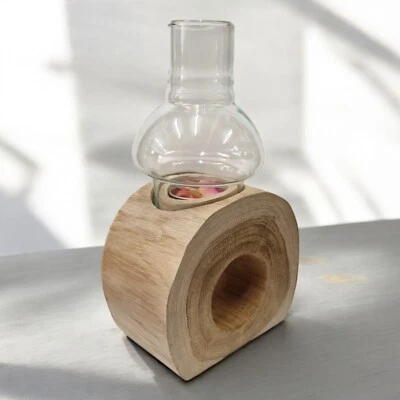 Candelabro de madera decoración de vidrio muebles de salón candelabro Foto 1 de 2