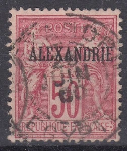 BRIEFMARKE ALEXANDRIA TYP SAGE 50c PINK TYP II (N/U) NR. 15 ZENTRIERTE GESTEMPELT - Bild 1 von 2