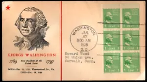 SC# 804b, 806b, 807a lot of 3 FDCs - Presidential Issue, Linprint cachet - Picture 1 of 3