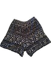 Coldwater Creek Women’s medium shorts black geometric crinkle rayon drape