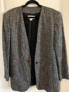 Liz Claiborne 100% Rayon Tweed Blazer Size 12 - Picture 1 of 10
