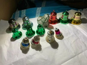 13 campane e campanelle in vetro vintage addobbi natalizi in plastica dura - Foto 1 di 4