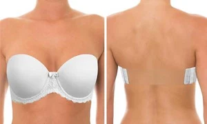 YANDW Strapless Lightly Padded Full Figured Coverage Bra Clear Back Multiway 40D - Picture 1 of 7