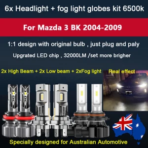 6x 360° Headlight Globes High low beam Fog light For Mazda 3 BK Series 2004-2009 - Picture 1 of 15