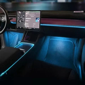 For Tesla Model 3 Y 2021 Car Neon Light Center Console Dashboard Ambient Light - Picture 1 of 11