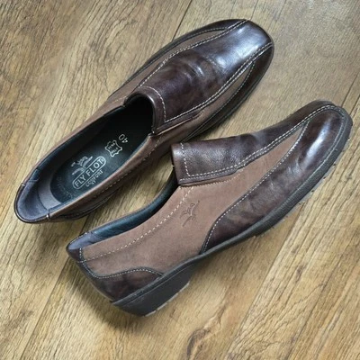 17b Flyflot Zapatos Cuero Marrón Eu40 Reino Unido 7 Anatómico Vera Pelé Sin Cordones Comodidad Foto 1 de 4