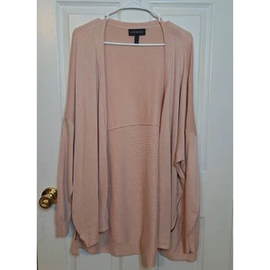 Cardigan Lane Bryant rosa chiaro aperto davanti con cerniera lati minimalista taglia 26/28 - Foto 1 di 10