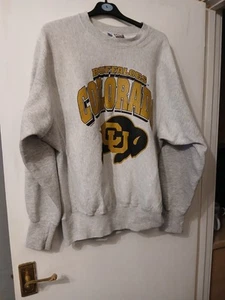 Colorado Buffaloes jumper Men’s Size Large Heavy Weave Lee Cross Grain - Picture 1 of 15