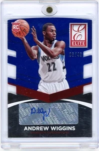 Andrew Wiggins 2014 Panini Donruss Elite Rookie troquelado automático azul/49 #1 - Imagen 1 de 2