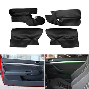 4X For VW Golf 5 V MK5 Jetta 05-10 Door Panel Armrest Cover Black Leather 3-Door - Picture 1 of 6