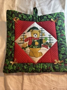 Cute Franco Fabric Teddy Bear Quilted Wall Hanging 10" - Picture 1 of 7