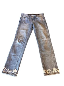 Lucky Brand süße Crop Jeans Gr. 0/25 bestickter Saum Boho Y2K Denim - Bild 1 von 10