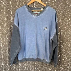 Sudadera Pullover Vintage Y2K Sábados Azul/Gris Bordada Patín Para Hombre - Imagen 1 de 7