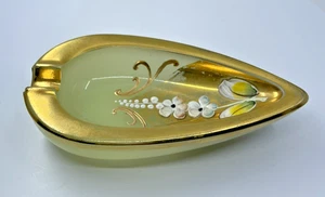 Vintage Italien Kunstwerk Glas Einzel Aschenbecher Birnenform Handbemalt Wohndeko - Bild 1 von 17