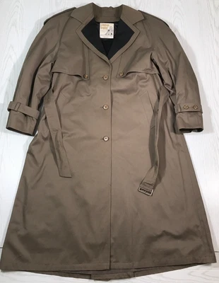 Vintage London Fog Classic Trench Coat Women’s 12R Brown Belted Zip Lining Retro - Image 1 of 4