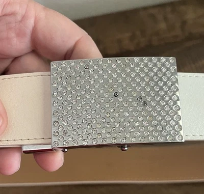 Nexbelt Woman's Golf Series Belt CRYSTALs WHITE & CHROME - Image 1 of 4