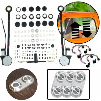 Kit de ventana eléctrica universal de 2 puertas con interruptores Billet LED blanco serie Daytona Foto 1 de 4