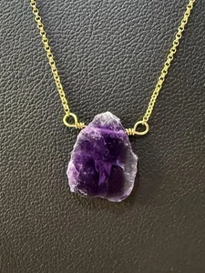 "Collar gargantilla coqueta amatista minimalista tono dorado firmado Luna Norte 20"" ajustable" - Imagen 1 de 10