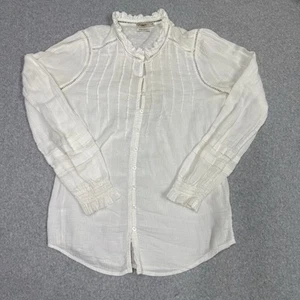 Faherty Willa Peasant Blouse Women’s XS Long Sleeves Button - Picture 1 of 12