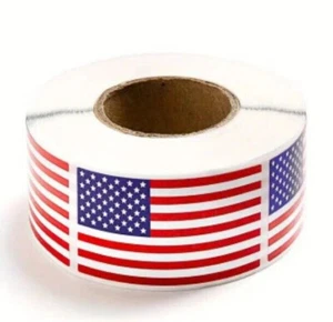 250ct roll American Flags Stickers, USA Theme Decor Independence Day July 4th - Picture 1 of 5