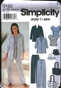 7182 Vintage Simplicity Sewing Pattern Misses Easy to Sew Pants Shirt Knit Top - Picture 1 of 2