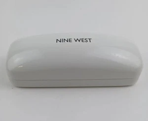 Nine West Eyeglasses Sunglasses Case Hard Shell Felt Lined Travel Carrier White - Picture 1 of 11