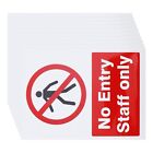 10x No Entry Sfaff Only Self Adhesive Stickers Safety Decals for Hotels Office