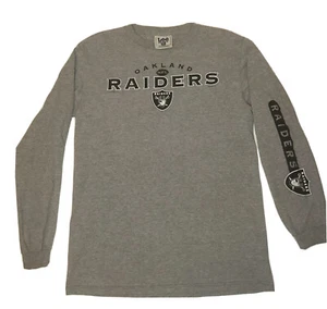 Oakland Raiders Vtg Gray Youth Long Sleeve XL Fits Mens Medium NFL Football - Picture 1 of 8