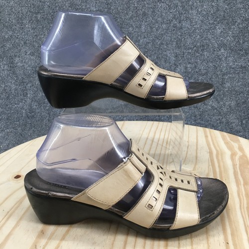 Sandali Clarks Bendables donna 9 M slip on slide pelle panna casual punta aperta