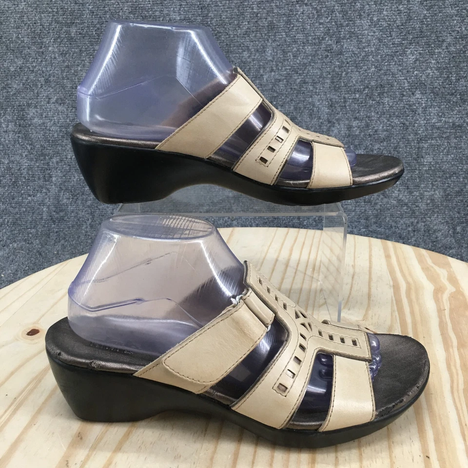 Sandalias Clarks Flexibles para Mujer 9 M Deslizables Cuero Crema Informales Punta Abierta Foto 1 de 4