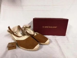 Dunlop - Tan 'RANA' 2" Wedge Heel, Rounded Toe D'orsay Shoes Size UK 7, EU 40. - Picture 1 of 11