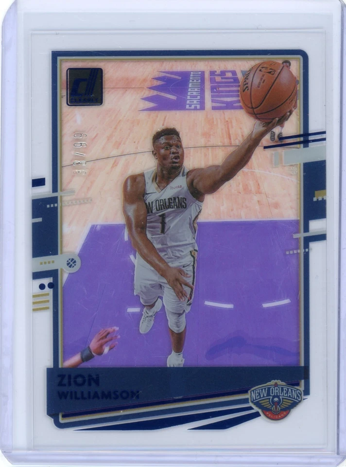 2020-21 Clearly Donruss Basketball Zion Williamson Blue #d 33/99 SP - Image 1 of 2
