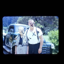 1955 Ford Truck and Owners 1963 Found 35mm Slide Photo Original OOAK