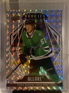 22-23 UD Allure Hockey Rookie White Diamond RARE #113 Fredrik Karlstrom Stars RC - Picture 1 of 2