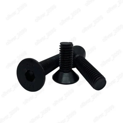 Black 10.9 Steel Hex Socket Bolts Countersunk Flat Head Screws 2# 4# 6# 8# 10# - Image 1 of 4