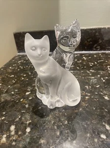 Lenox Fine Lead Crystal “Graceful Embrace” Cats Figurine Heavy -RARE- No Box - Picture 1 of 6