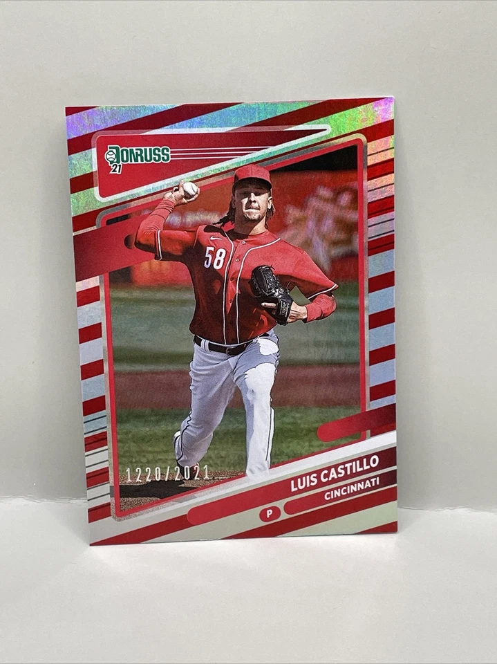 2021 Panini Donruss Luis Castillo #124 RED PARALLEL #d /2021 Cincinnati Reds - Image 1 of 3