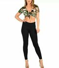 Womens Printed Tie Up Knot Front Ladies Cropped Belly Bolero Shrug Crop Top 8-22