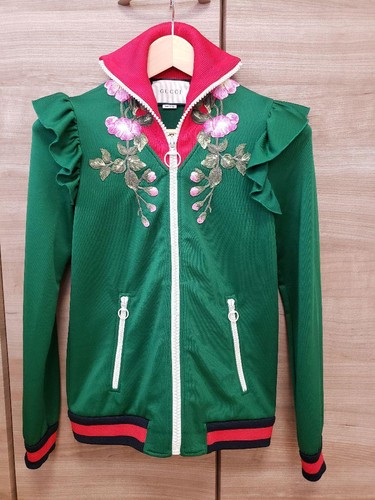 Giacca Jersey Usata Gucci Ricamo Knical Fill Donna XS Taglia Verde Colore