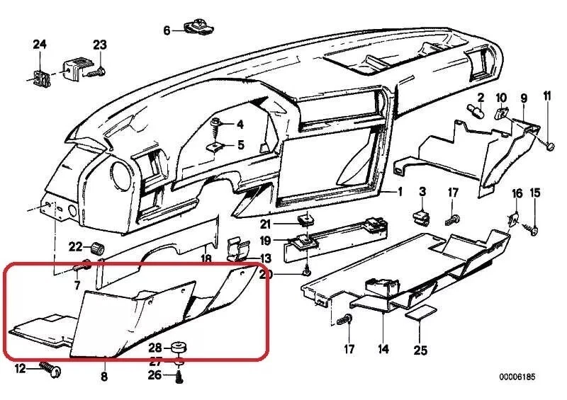 For BMW 3 Series E30 Convertible Steering Wheel Cover Bottom Left EO 5145191735 - Image 1 of 1