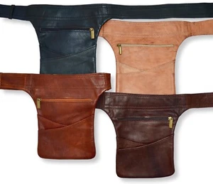 Organic Leather Hip Bag Bumbag Fanny Pack Holster Money Belt Purse *HANDMADE* - Picture 1 of 21