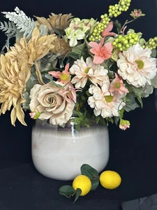 Large Bouquet Spring Summer Flowers floral Lemons, arrangement( Vase Separate) - Picture 1 of 11