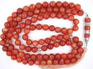 10mm x99 RED SARDONYX PRAYER BEADS ISLAMIC TASBIH MASBAHA QURAN GIFT - Picture 1 of 3