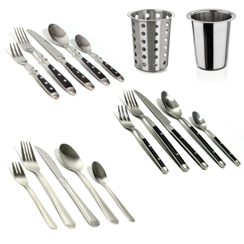 Besteck sets Bistro Trend Elegant aus Hochwertigen Edelstahl 18/10 Besteckkörbe - Bild 1 von 1