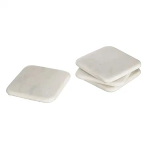 Square Modern Marble Coasters Set Elegant Stone Drink Mats Table Protection Home - Picture 1 of 1