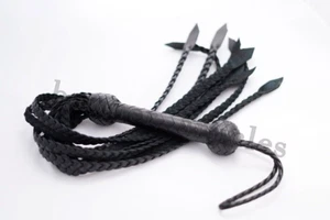 Flogger Hunter Whip BDSM Spanking Quality Leather Paddle Fetish Bondage CLUB FUN - Picture 1 of 6