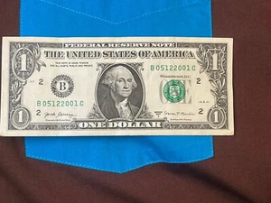 $1 2017A Fancy Serial Number Birthday Anniversary May 12, 2001  5 12 2001 - Picture 1 of 4