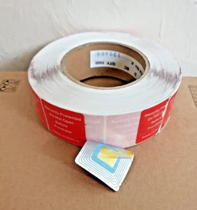 Security Protected Tag Label Sticker Retailer Shop Red Square 40 x 40mm - Picture 1 of 8