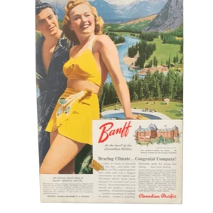 Vintage 1941 Canadian Pacific Rail Banff Hotel Ad Advertisement - Bild 1 von 4