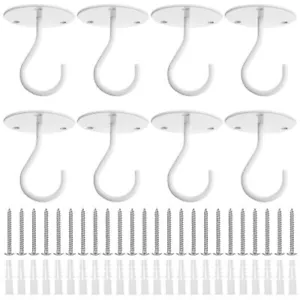Closet Rod Brackets 8 Pack Ceiling Mount Curtain Rod Hanging Brackets Heavy D... - Picture 1 of 5